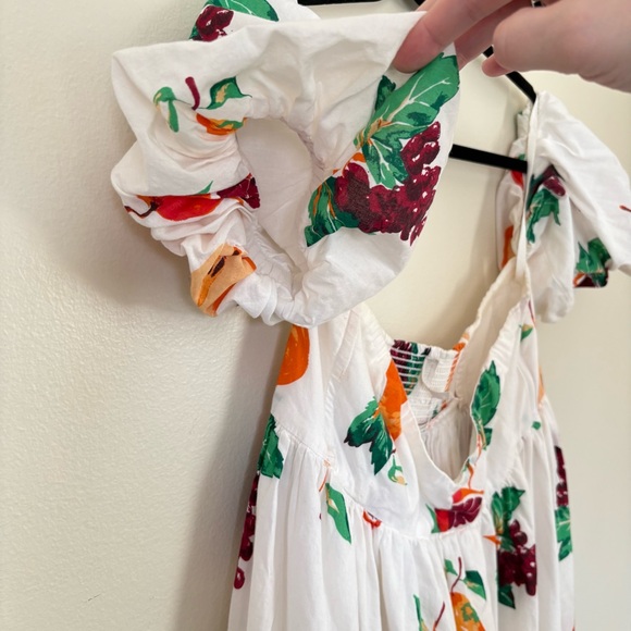 Urban Outfitters | Off Shoulder White Fruit Dress | Size M - Picture 5 of 16